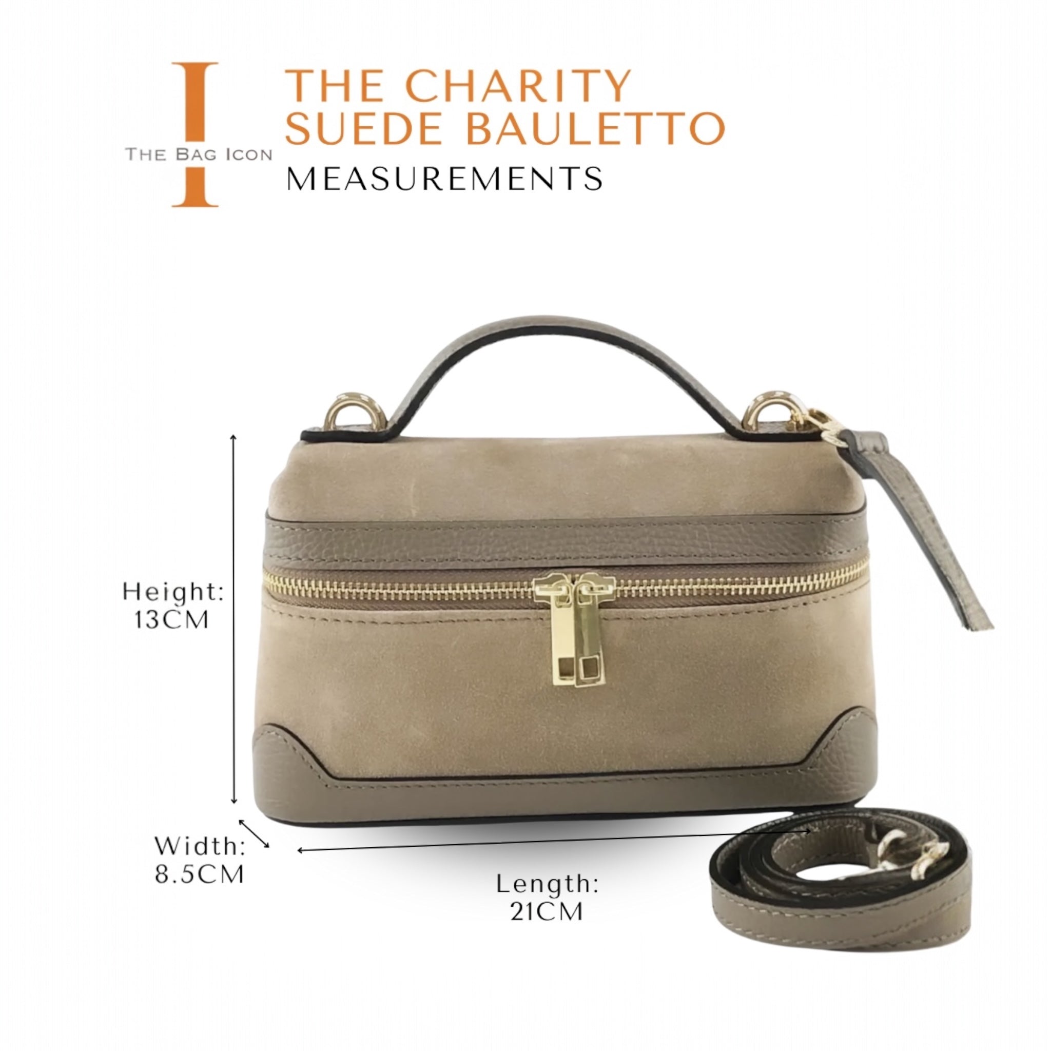 THE CHARITY SUEDE BAULETTO BAG